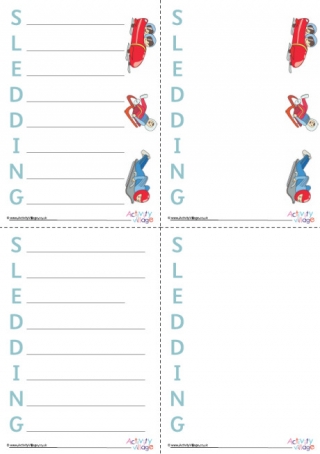 Sledding Acrostic Poem Printable