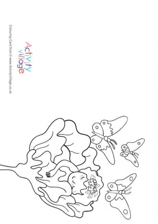 Sleeping Fairy Colouring Card