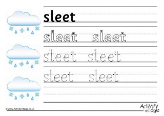 Sleet Handwriting Worksheet