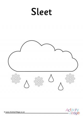 Sleet Weather Symbol Colouring Page
