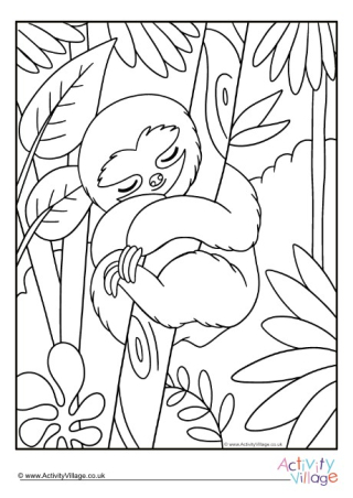 Sloth Colouring Page 2