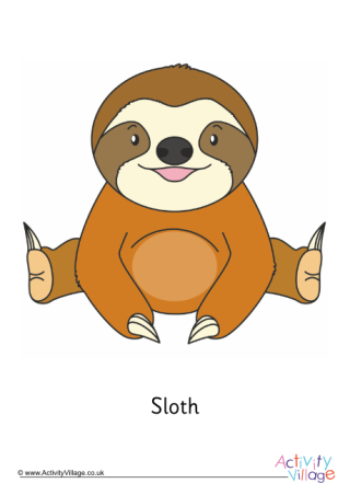 Sloth Poster with Word