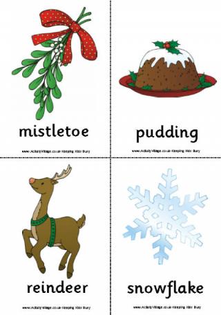 Small Christmas Flashcards - Colour