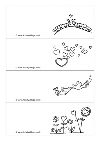 Small Valentine Colouring Cards 3