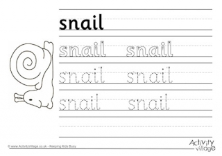 Snail Handwriting Worksheet
