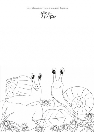 Snails Scene Colouring Card