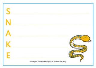 Snake acrostic poem printable 1