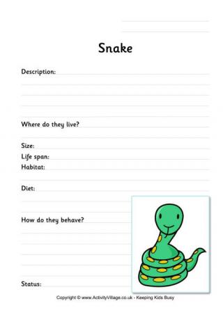 Snake worksheet