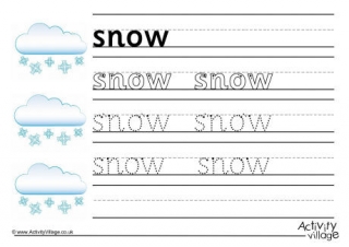 Snow Handwriting Worksheet 2