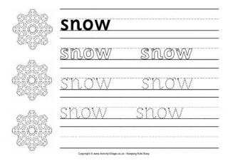 Snow Handwriting Worksheet