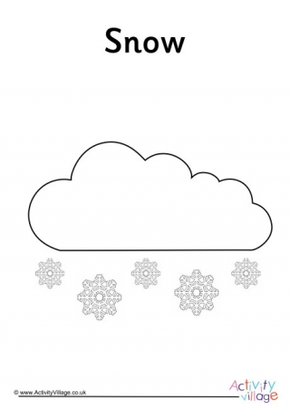 Snow Weather Symbol Colouring Page