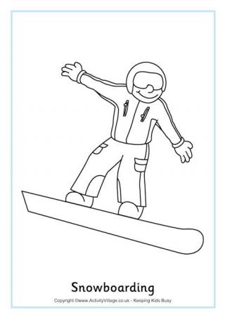 Snowboarding Colouring Page 2
