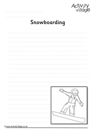 Snowboarding Writing Page