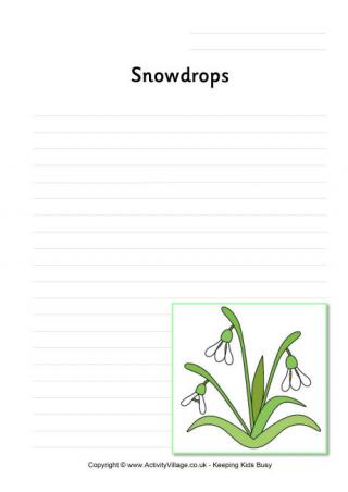 Snowdrops Writing Page