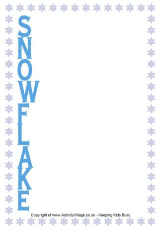 Snowflake Acrostic Poem Printable