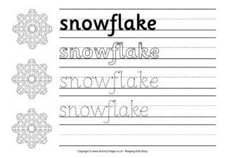 Snowflake Handwriting Worksheet