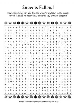 winter word searches