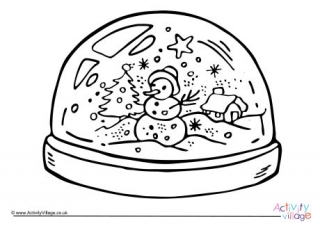 Snowglobe Colouring Page