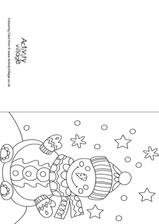 Snowman Colouring Card