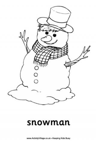 Snowman Colouring Page