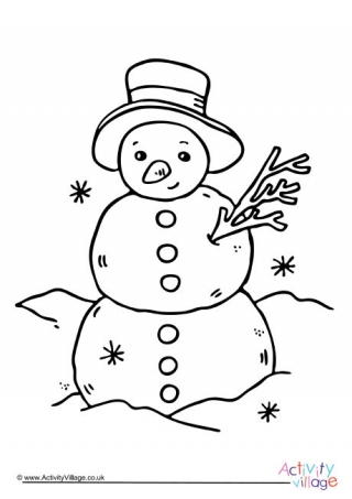 Snowman Colouring Page 4