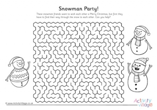 Snowman Party Maze