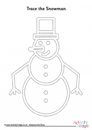 Snowman Tracing Page