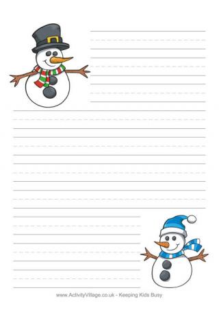 Snowmen Writing Paper
