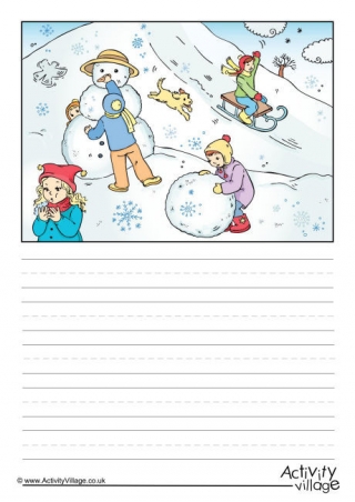 Snowy Day Story Paper