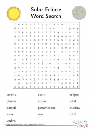 Solar Eclipse Word Search