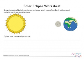 Solar Eclipse Worksheet 2