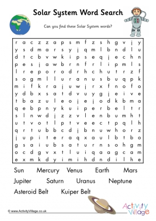 Solar System Word Search