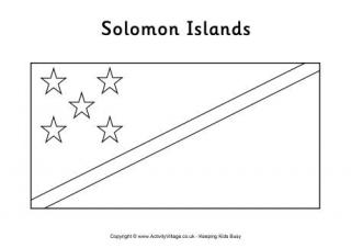 Solomon Islands Flag Colouring Page