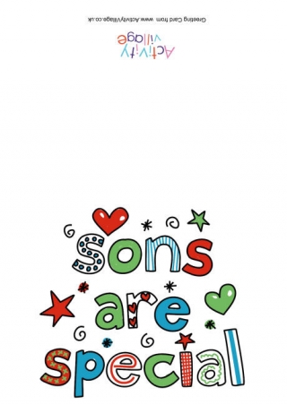 Sons Are Special Card