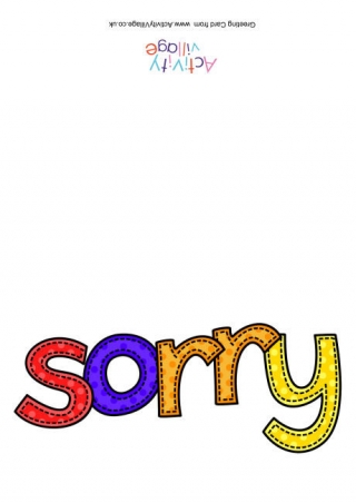 Sorry Card