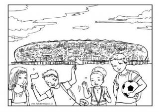 South Africa Soccer City Colouring Page