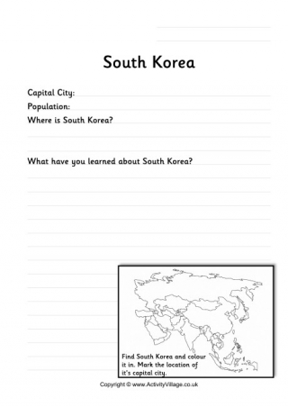 South Korea Worksheet