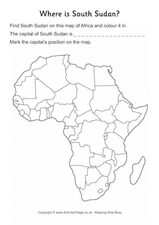 South Sudan Location Worksheet