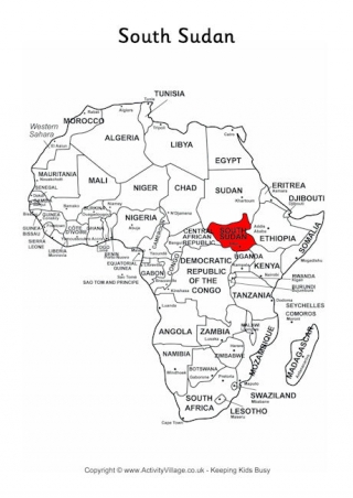South Sudan On Map Of Africa