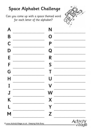 Space Alphabet Challenge