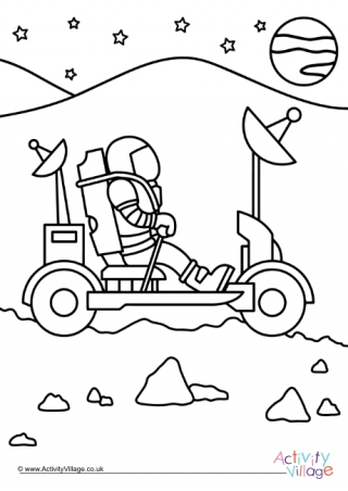 Space Buggy Colouring Page 2