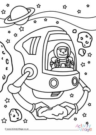 Space Buggy Colouring Page 3