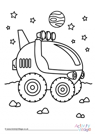 Space Buggy Colouring Page