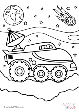 Space Buggy Colouring Page 5