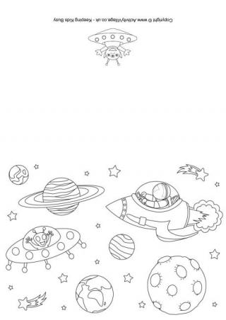 Space Colouring Card