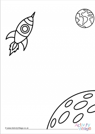 Space imagination colouring pages