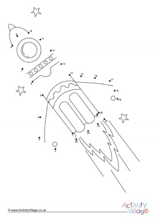 Space Rocket Dot to Dot