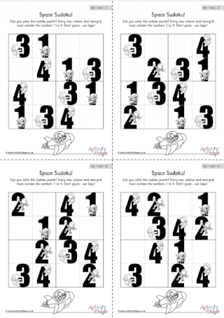 Space Sudoku Set 1 4x4