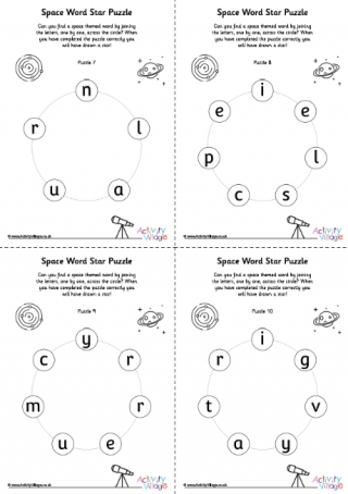 Space Word Star Puzzles