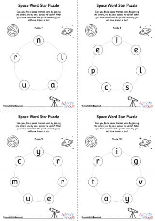 Space Word Star Puzzles